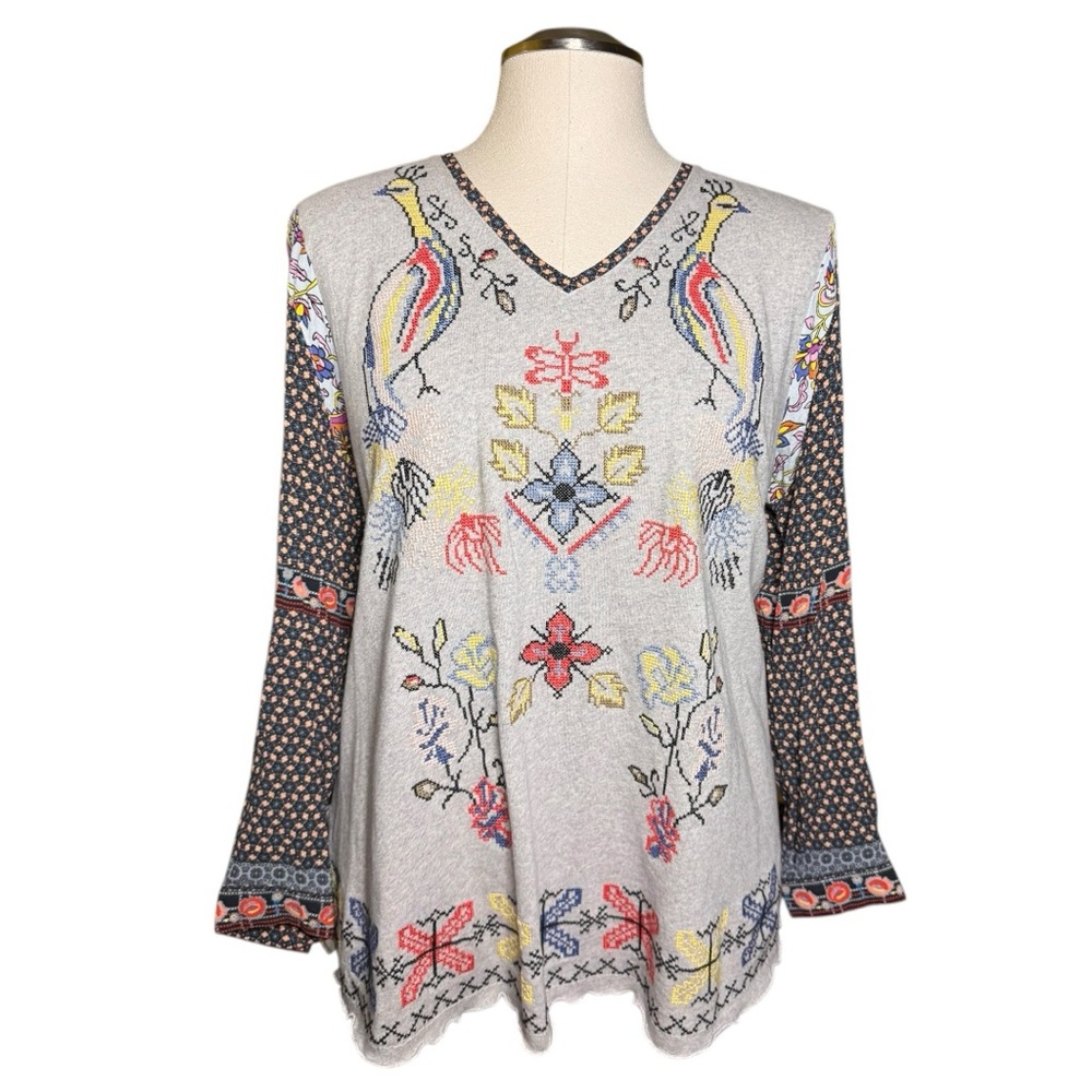 John Mark Primavera Boho Multicolor Embroidered L… - image 9